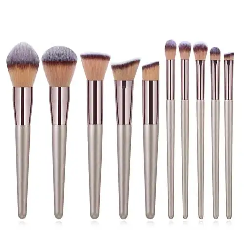 10PCs/set Makeup Brushes Set Women Cosmetic Brush Soft Blending Powder Foundatio - £42.92 GBP