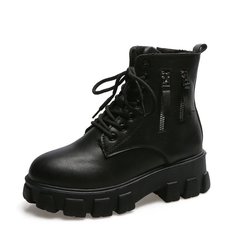 Ite ankle boots 2022 ladies chunky winter boot female shoes black platform combat boots thumb200