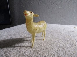 Vintage 1940s Celluloid Sheep red eyed mouth very rare 4&#39;&#39; Christmas - $40.64 CAD