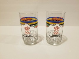 2 Coca Cola Glasses -  1988 Olympic Winter Games Calgary Alberta Canada - £8.69 GBP