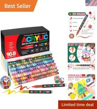 Professional-Grade Acrylic Paint Markers - 168 Color Set for Ultimate Cr... - $102.46