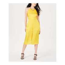 Material Girl Juniors Open Back Gaucho Jumpsuit Color Lemon Chrome Size S - £23.54 GBP