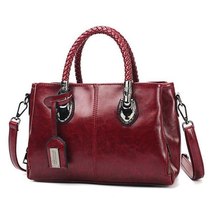 Vintage Oil Wax leather handbags women bags designer ladies hand bags for women  - £44.81 GBP