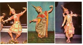 3 Color Postcards Thailand Thai Classical Dance Pose Unposted - $5.00
