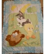 Baby Looney Tunes Crib Blanket Conforter Bugs Bunny Taz Tweety Outside M... - £23.34 GBP