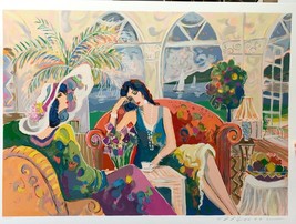Isaac Maimon Signed  #’d Serigraph &quot;Montego Bay&quot; Cafe, women, sea, sailboats - £584.07 GBP