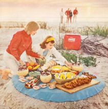 1959 Coca Cola Coke Advertisement Distillery Soda Pop Beach Picnic DWF13 - $562.94 MXN