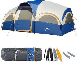Camping Tent For 8 People: Waterproof, Windproof, Family Tent With Rainfly, - £142.51 GBP