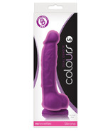 Colours Dual Density 5&quot; Dong W/balls &amp; Suction Cup - Purple - £20.38 GBP