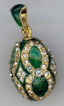 Russian silver Faberge&#39; green replica with / figure 8 gemstones, pattern... - $70.68