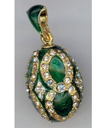 Russian silver Faberge&#39; green replica with / figure 8 gemstones, pattern... - $96.66 CAD