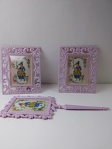 Lt. Purple Little Bo Peep Plastic Play Hand Held Mirror and 2  Picture Frames. - £15.56 GBP