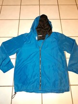 Men&#39;s Reebok Large Play Dry Full-Zip Track Hooded Jacket Blue 100% Polye... - £8.64 GBP