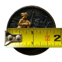 Antique Pictorial Pied Piper Of Hamlin Button Brass Shank Round Victorian Large - £27.87 GBP