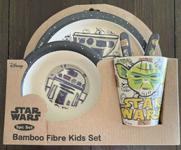 Star Wars Yoda R2 M-D2 Baby Yoda Childrens Kids Dish 5PC Set NEW - $29.96
