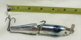 Vintage Creek Chub Pikie Lure Jointed Metal Eyes Silver Blue Flash 5 1/2” Used - £47.07 GBP