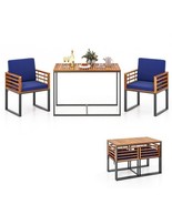 3 Piece Outdoor Dining Set with 2 Acacia Wood Armchairs and Dining Table - $345.00