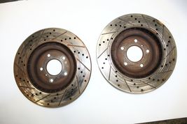 03-08 NISSAN 350Z INFINITI G35 FRONT LEFT & RIGHT DRILLED / SLOTTED ROTORS P1061 image 8