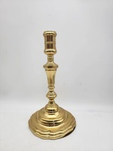 BALDWIN BRASS Candlestick Candle Holder 8.75&quot; Tall Scallop Weighted Base Shiny - £19.27 GBP