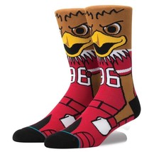 Stance Mens Size (6-8.5) Utah Utes Mascot Crew Socks Swoop The Red Tailed Hawk - £9.00 GBP