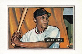 1989 Bowman Willie Mays Giants 1951 Reprint ⚾ - £0.75 GBP