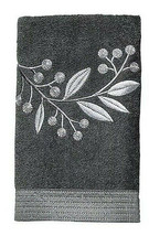 Avanti Madison Hand Towel Granite Gray Embroidered Guest Bathroom Discon... - $22.42
