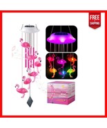 Unique Solar LED Flamingo Wind Chimes - Vibrant Colors and Beautiful Sound - $49.57 CAD