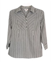 Two Hearts Maternity Womens Shirt Size S Small Black White Striped 3/4 Sleeve  - £16.22 GBP