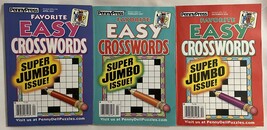 Lot of (3) Favorite Easy Crosswords Super Jumbo Puzzle Books 2020 2021 - £14.12 GBP