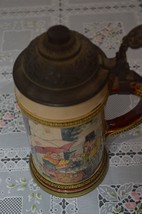 Rare Vintage German Beer Mug by Mettlach,Tavern with Beer Barometer - $350.00