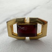 Anson Vintage Gold Tone and Red Single Cufflink - £4.75 GBP