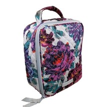 Vera Bradley Neon Blooms Purple Floral Lined Lunch Bag - $15.34