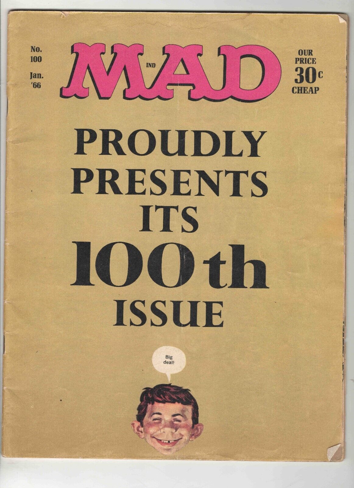 VINTAGE 1966 Mad Magazine #100 - £23.73 GBP