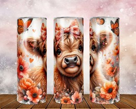 Skinny Tumbler with Straw, 20oz/30oz, Baby Highland Cow, awd-240 - £28.90 GBP+