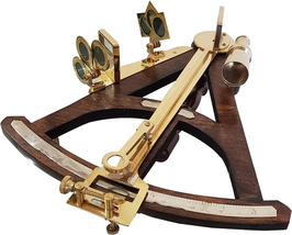 Vintage Brass Wooden Marine Octant Reflecting Instrument Quadrant Ship Sailor Na - £77.56 GBP