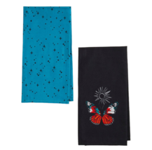 Torrid Set Of Two Cotton Tea Towels Butterfly - £11.96 GBP