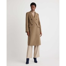 Quince Womens Italian Wool Double-Breasted Coat Dark Camel Brown L - £121.73 GBP