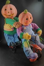 Gemmy Halloween Pumpkins On Tricycle Color Fiber Optic Changing 2007 WORKS, VID! - £47.47 GBP