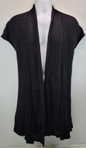 MM) Olivia Sky Women&#39;s Black Knit Long Sweater Medium - £11.89 GBP