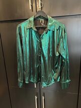 Anthropologie Metallic Green Button-Up Blouse - $62.12 CAD