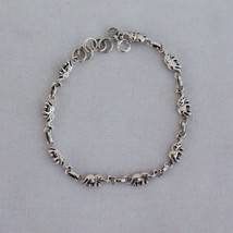 Sterling Silver Elephant Bracelet,Solid 925 Silver Bracelet,Chain and Link Silve - £71.14 GBP