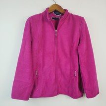 Karen Scott Womens Large Cranberry Rose Sport Zeroproof Fleece Jacket NW... - £9.40 GBP