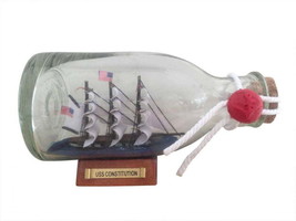 [Pack Of 2] USS Constitution Model Ship in a Glass Bottle 5&quot;&quot; - £46.19 GBP