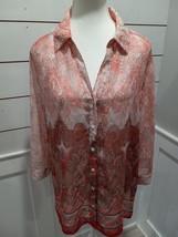 Chicos Women Long Sleeve Blouse Size Large Top Shirt - £10.97 GBP