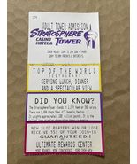 Las Vegas Stratosphere Tower Experience Ticket Stubs Casino Attractions ... - €5,98 EUR