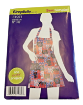 Sewing Pattern Apron Simplicity Sew Simple #E1971 Misses&#39; Sizes A S-XL Uncut New - £6.06 GBP