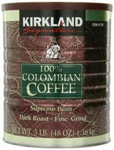 Kirkland Signature Coffee 3 Lbs Dark Roast,Dark Roast-Fine Grind Kosher colombia - $20.21