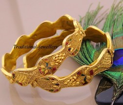 Certified 22K Yellow Gold Filigree Work Genuine Wedding Bangle Bracelet Jewelry - £5,796.57 GBP+