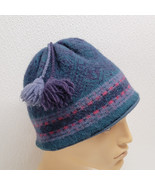 Vintage Igloos Wool Blend Beanie Winter Hat Tassel Blue Purple Youth - $337.35 MXN