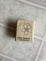 Sew Sweet Stitch Flower Tag Rubber Stamp Single Stampin Up! - £10.98 GBP